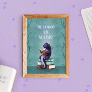 Little reading dragon | A5 print