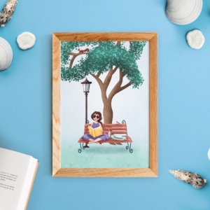 Reading girl in Summer | Art print