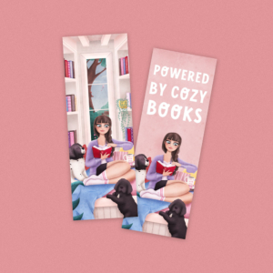 Cozy reading girl Brunette | Boekenlegger