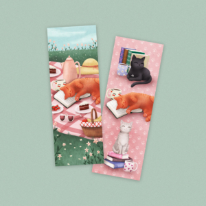Cat picnic | bookmark