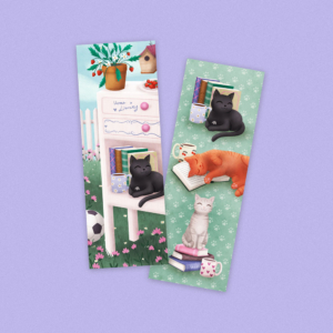 Little Free Library cat | bookmark