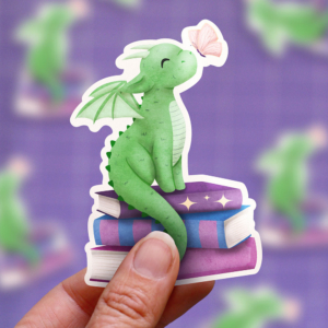 Little dragon with butterfly | sticker