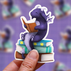 Lezend draakje | sticker