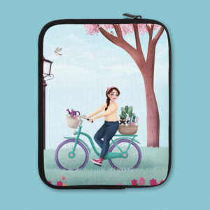 Spring Cycling girl | Book Sleeve