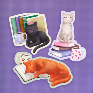 Set of 3 cats | stickers