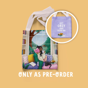 Cozy Reading Girl Black hair | tote bag
