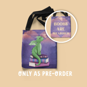 Draakje met vlinder | totebag