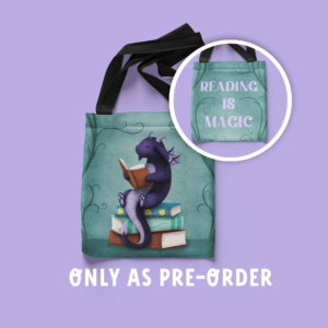 Lezend draakje | totebag